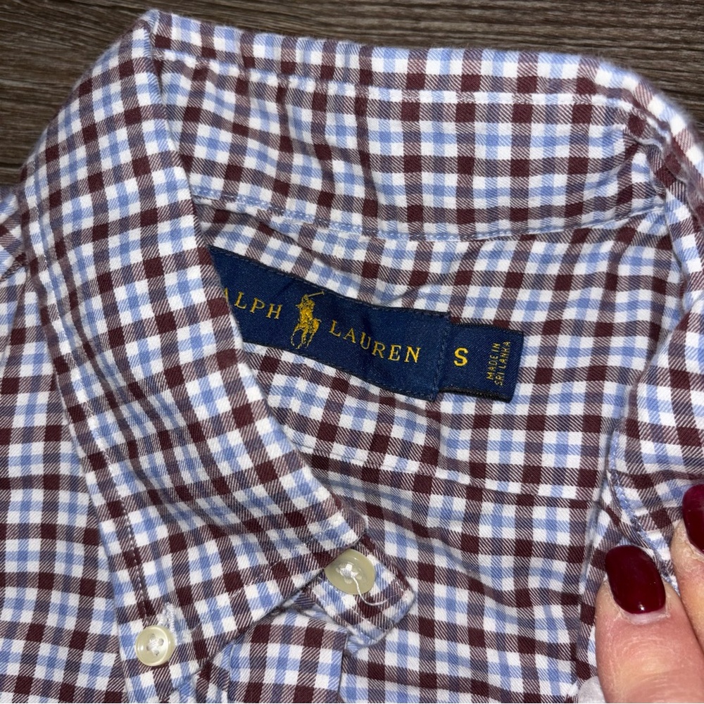 Ralph Lauren small Button-Down Plaid Shirt - Picture 4 of 6